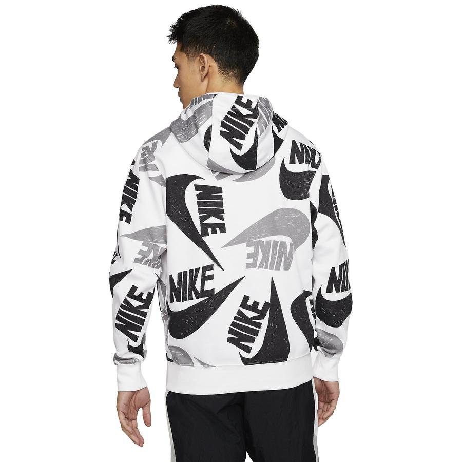  Nike Sportswear Club Pullover All Over Print Hoodie Erkek Sweatshirt