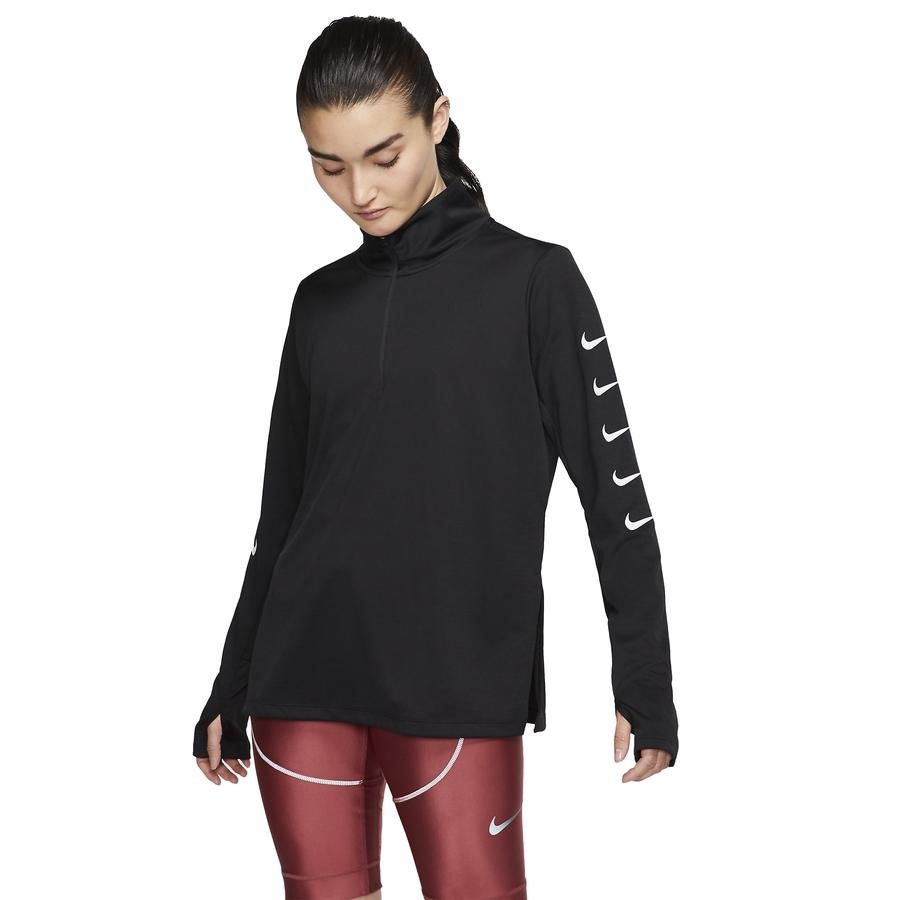  Nike Swoosh 1/2-Zip Running Top Uzun Kollu Kadın Tişört