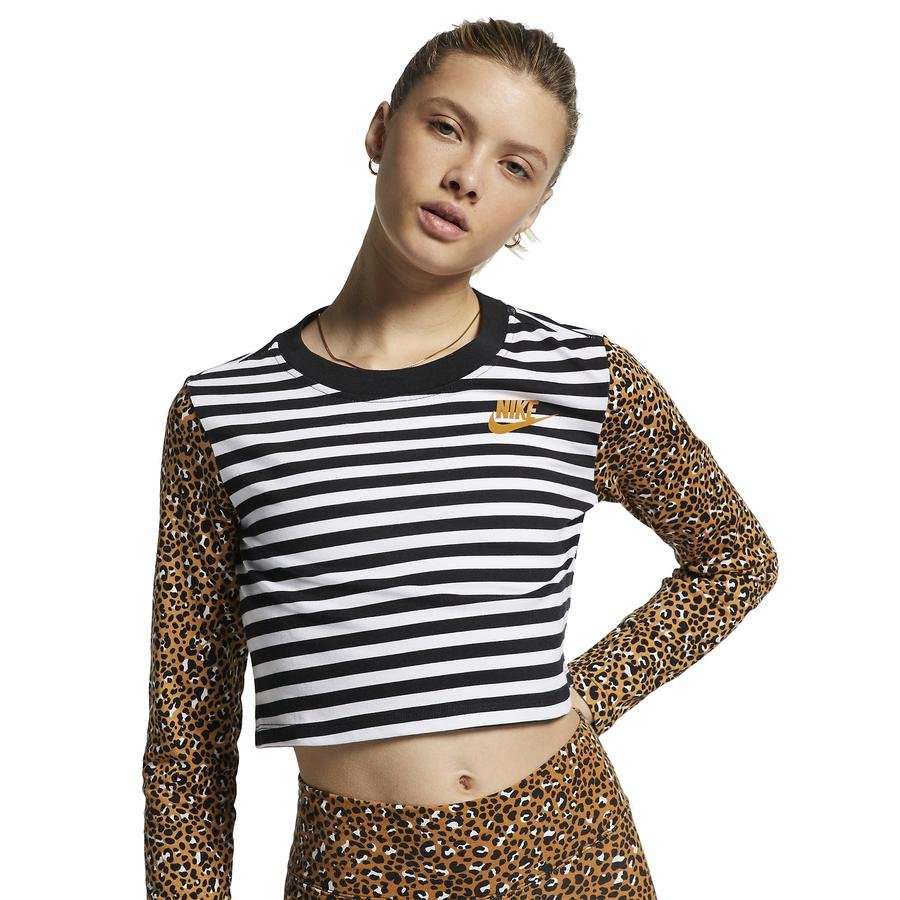  Nike Sportswear Animal Print Uzun Kollu Kadın Tişört
