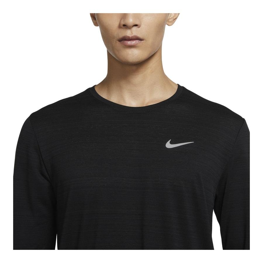  Nike Dri-Fit Miler Long-Sleeve Running Top Erkek Tişört