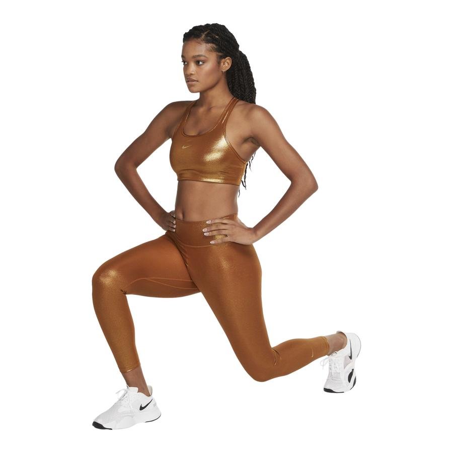  Nike Swoosh Icon Clash Medium-Support Shimmer Sports Kadın Büstiyer