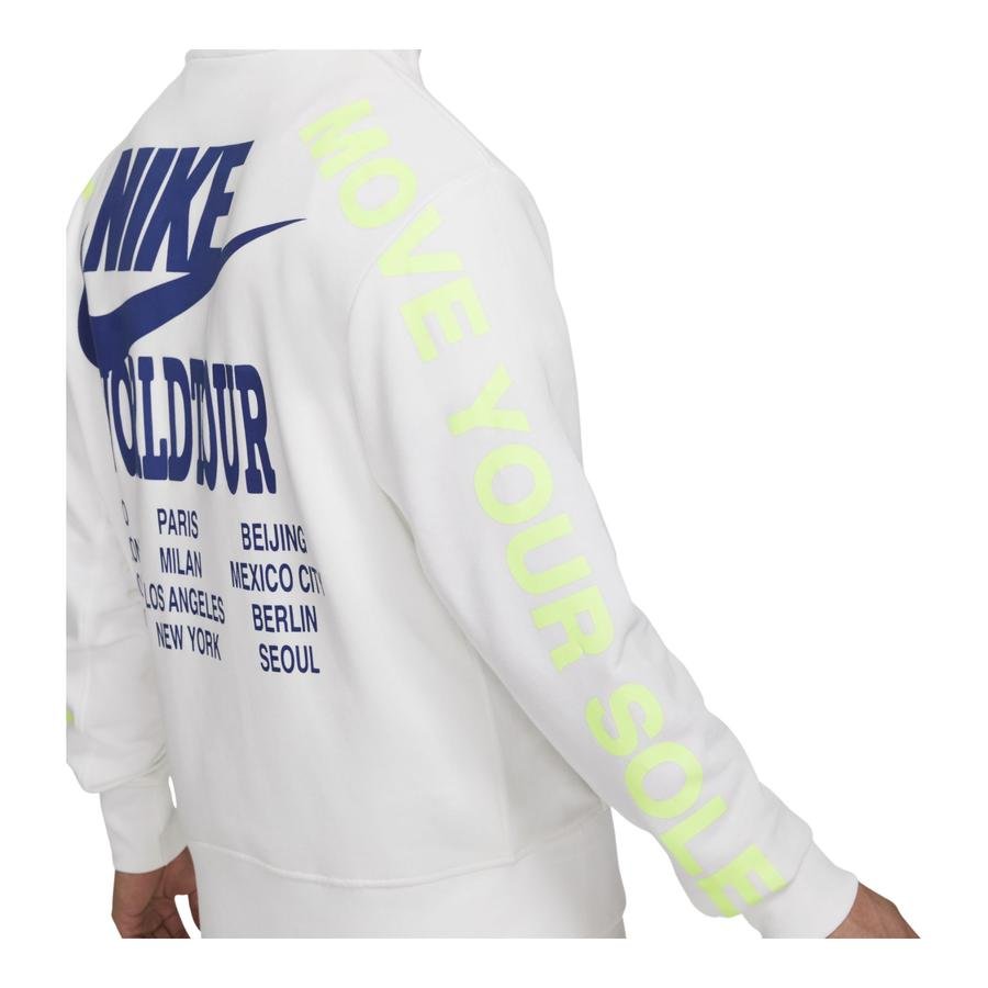  Nike Sportswear Pullover French Terry World Tour Hoodie Erkek Sweatshirt