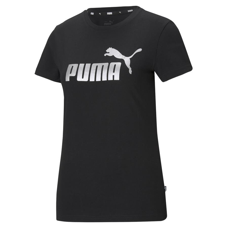  Puma Ess+ Metallic Logo FW21 Short-Sleeve Kadın Tişört
