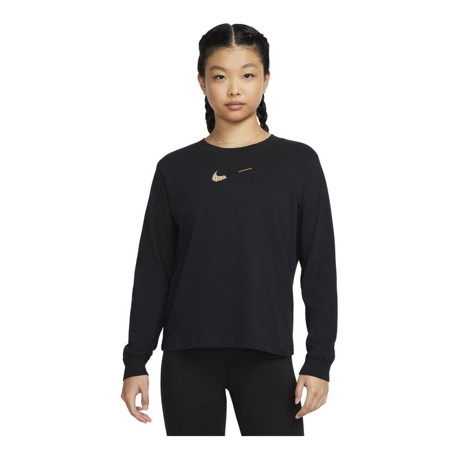  Nike Sportswear Animal Boxy Patch Long-Sleeve Kadın Tişört