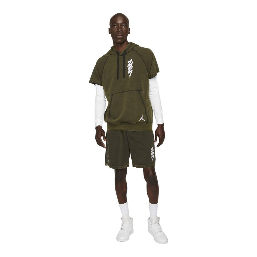  Nike Jordan Dri-Fit Zion Cutoff Short-Sleeve Hoodie Erkek Sweatshirt