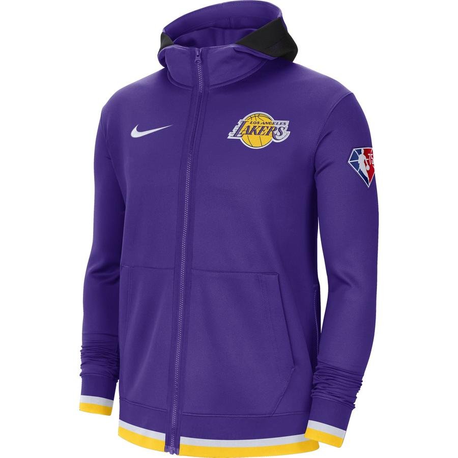  Nike Los Angeles Lakers Showtime Nike Dri-Fit Full-Zip Hoodie Erkek Sweatshirt