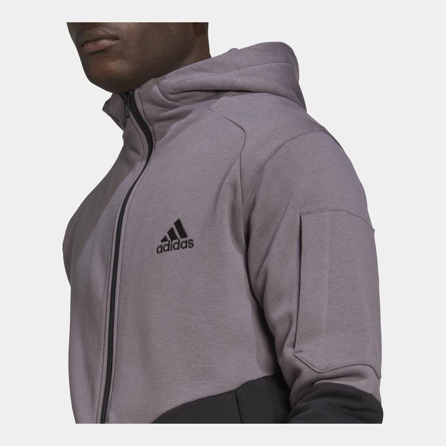  adidas Essentials for Gameday Fleece Full-Zip Hoodie Erkek Sweatshirt