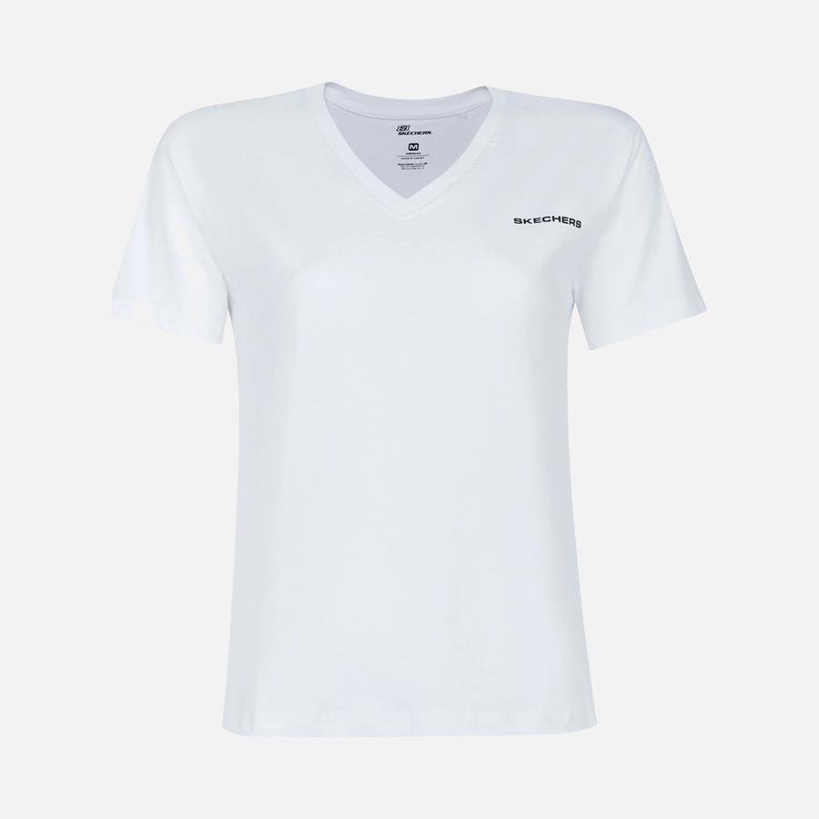  Skechers Sportswear New Basics V-Neck Short-Sleeve Kadın Tişört