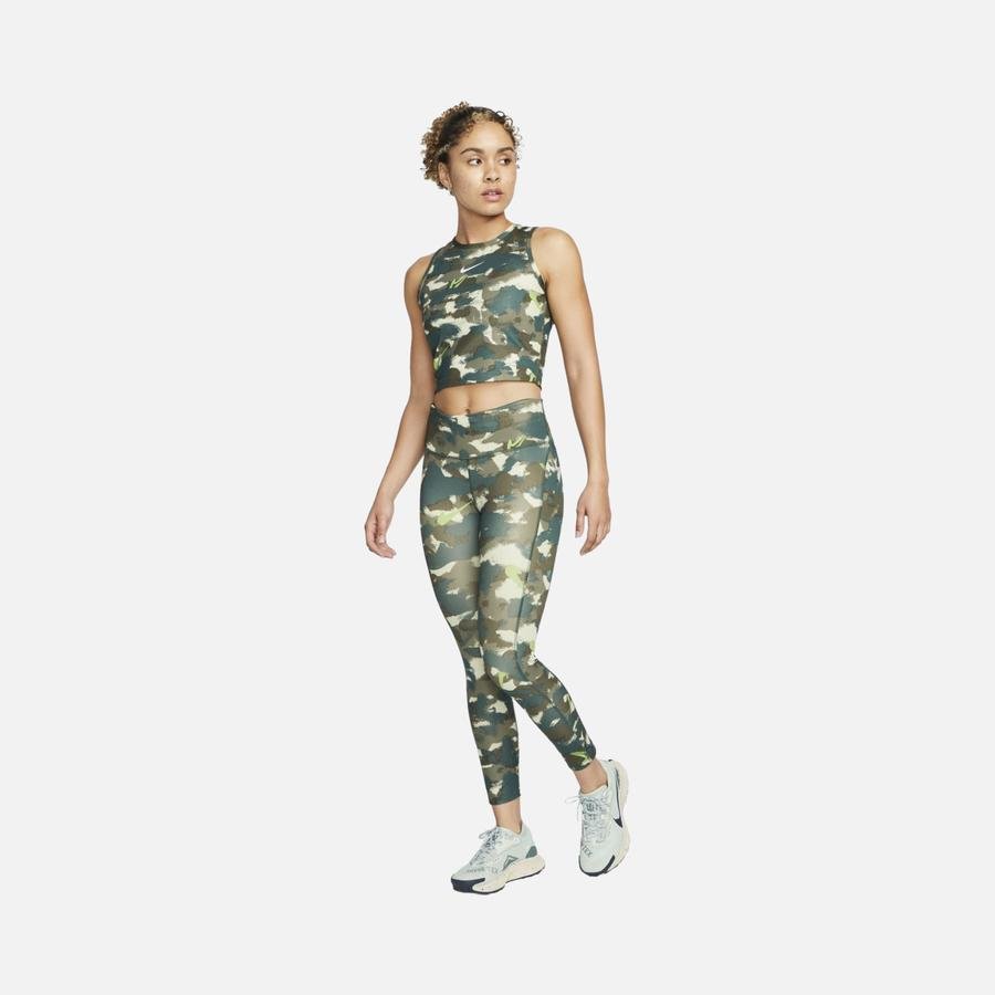  Nike Dri-Fit Essential Printed Cropped Running Kadın Atlet