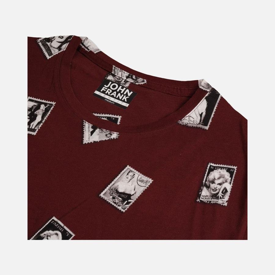  John Frank Blonde Di̇gi̇tal Printing Short-Sleeve Erkek Tişört