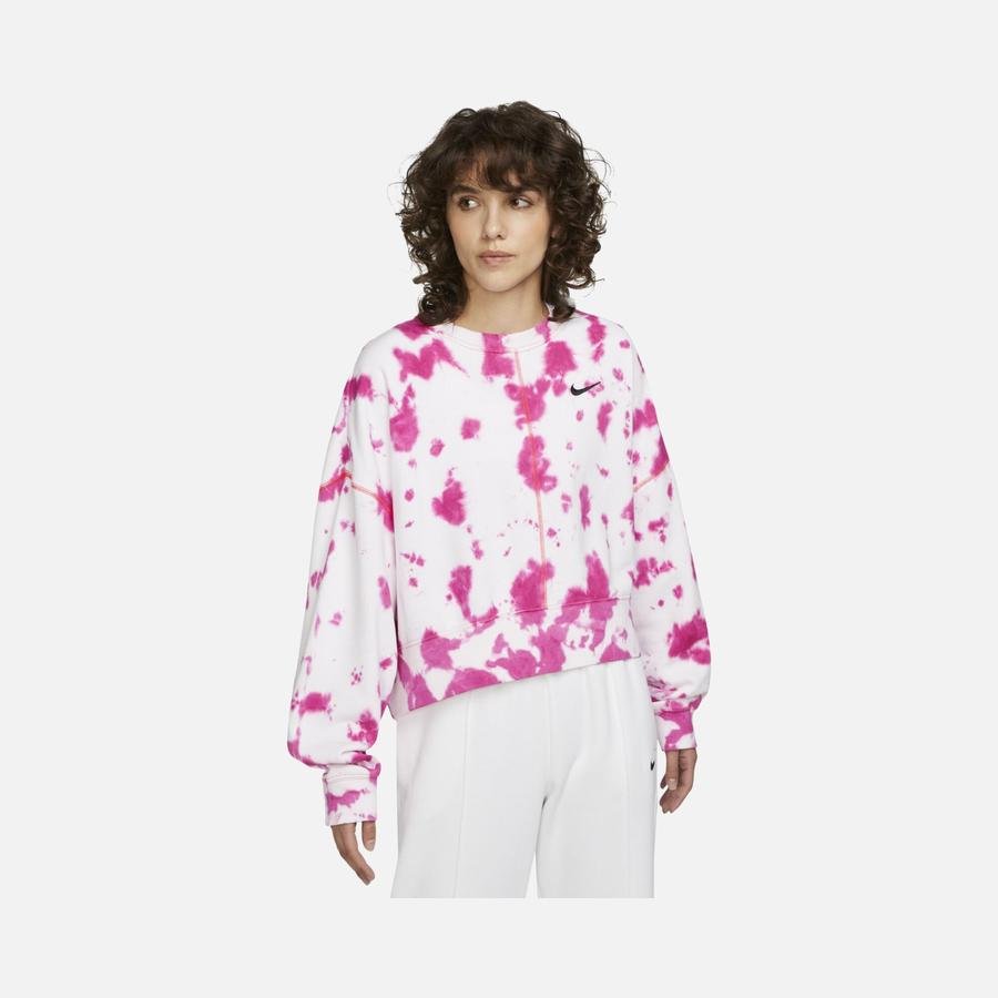  Nike Sportswear Oversized Fleece Tie-Dye Printed Kadın Sweatshirt