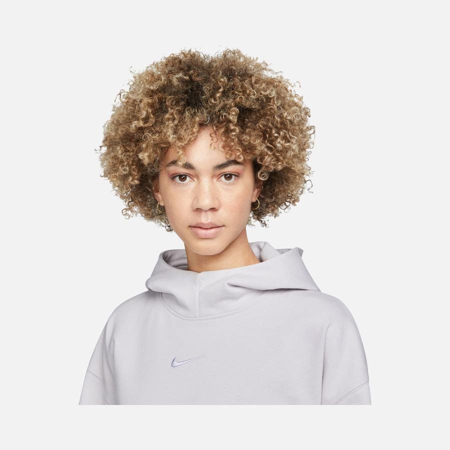  Nike Sportswear Oversized Funnel-Neck Fleece Hoodie Kadın Sweatshirt