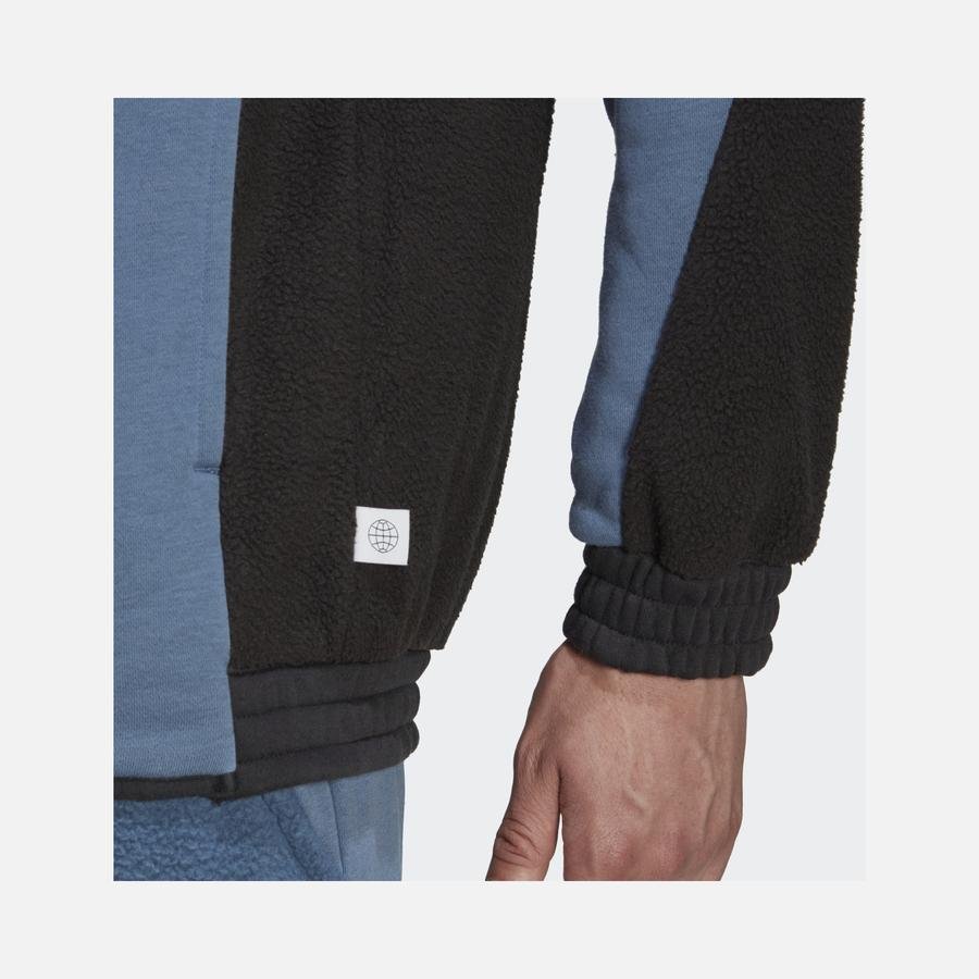  adidas Sportswear Colorblock Sherpa Fleece Full-Zip Erkek Sweatshirt