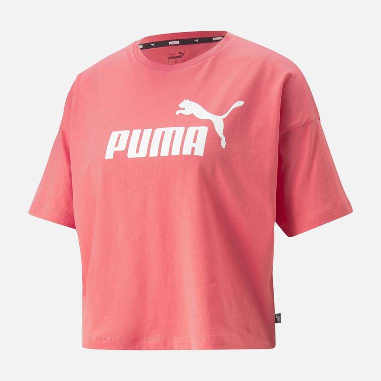 Puma Sportswear Essentials Logo Cropped Short-Sleeve Kadın Tişört