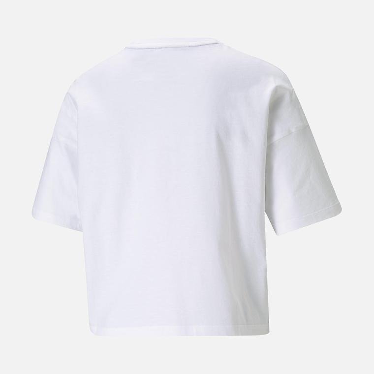 Puma Sportswear Essentials Logo Cropped Short-Sleeve Kadın Tişört