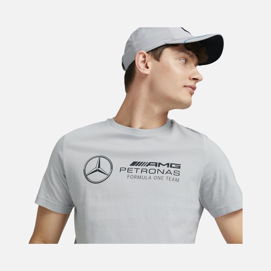 Puma Sportswear Mercedes-AMG Petronas Motorsport F1 Essentials Logo Short-Seeve Erkek Tişört