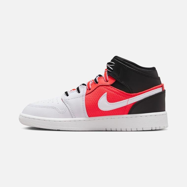 Nike Air Jordan 1 Mid SE ''Leather & Jersey Inspired Fabric'' (GS) Spor Ayakkabı