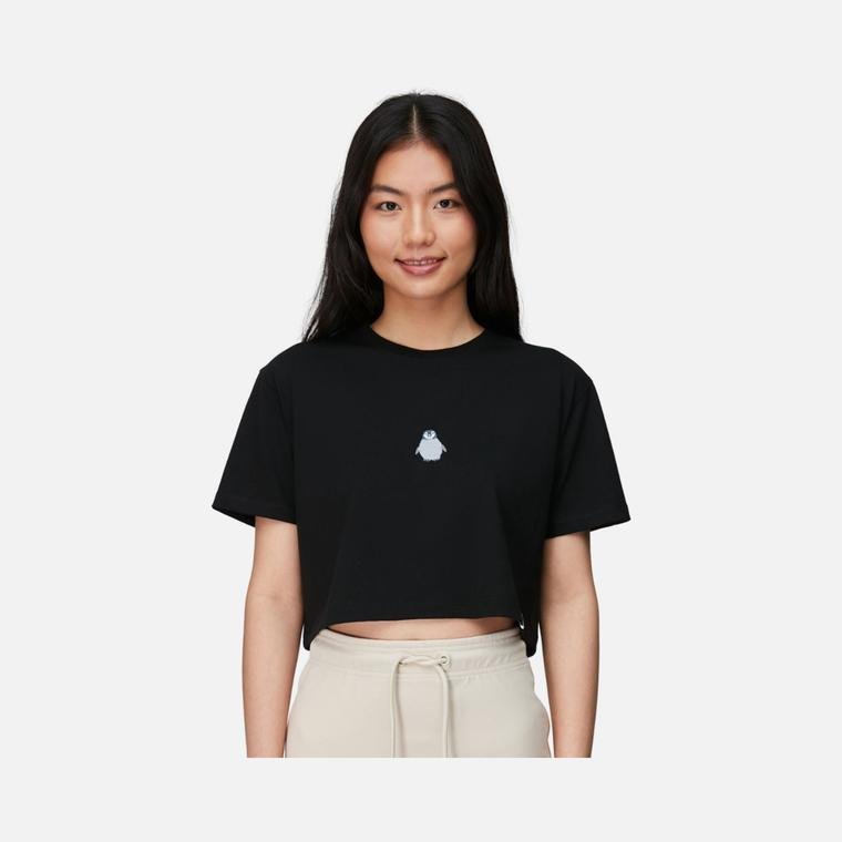 WWF Sportswear Yavru İmparator Penguen Embroidered Cropped Short-Sleeve Kadın Tişört