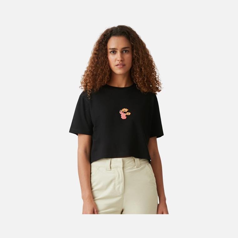 WWF Sportswear Palyaço Balığı Embroidered Cropped Short-Sleeve Kadın Tişört