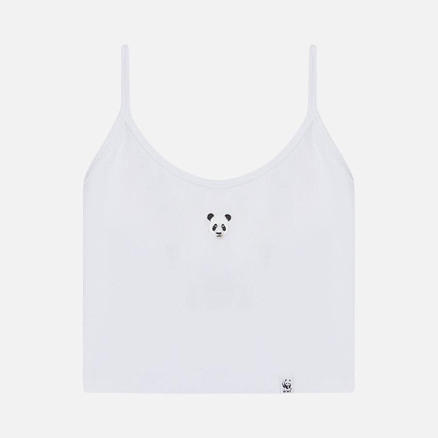  WWF Sportswear Panda Embroidered Cropped Kadın Atlet