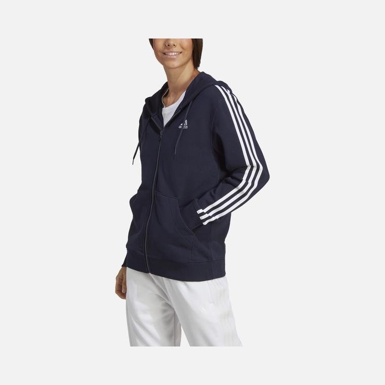 adidas Essentials 3-Stripes French Terry Full-Zip Hoodie Kadın Sweatshirt