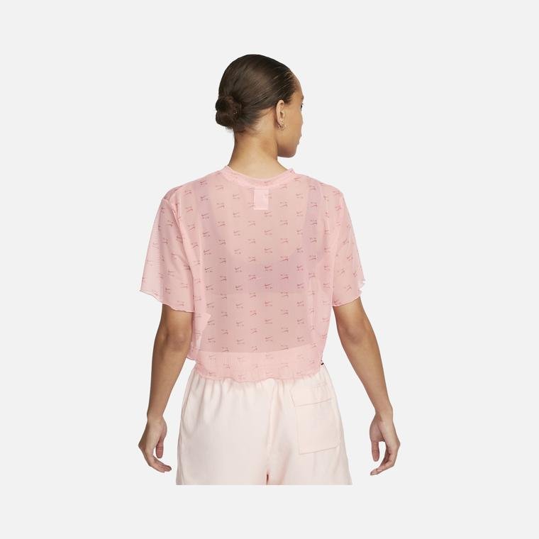 Nike Sportswear Air Printed Mesh Crop Short-Sleeve Kadın Tişört