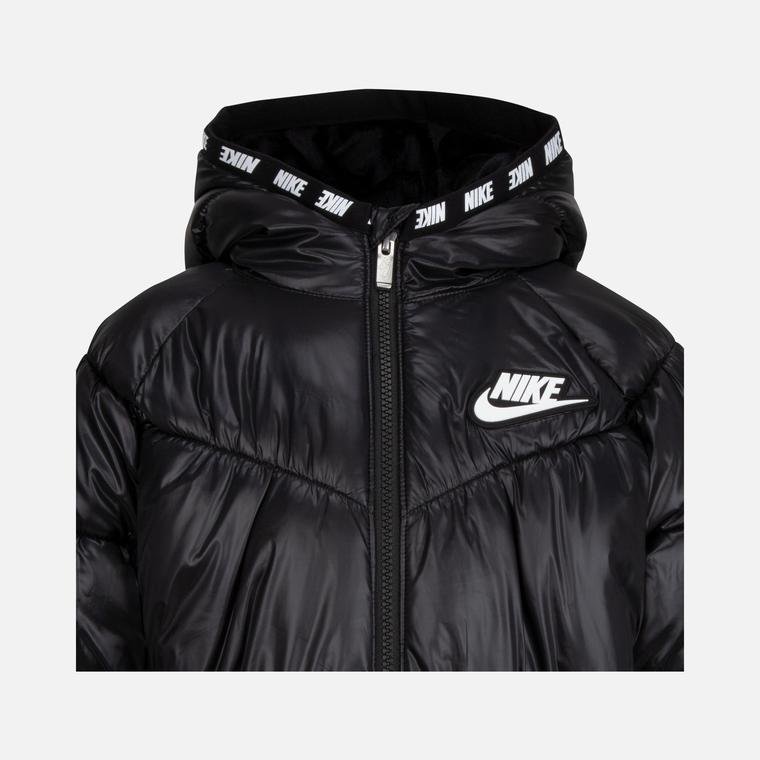 Nike Sportswear Chevron Cinched Puffer Full-Zip Hoodie (Girls') Çocuk Mont