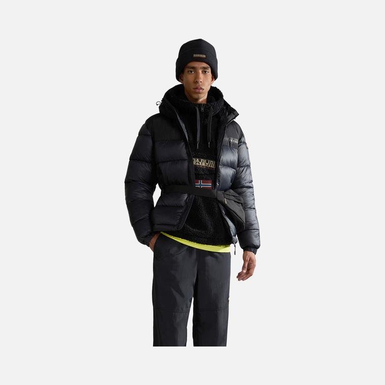 Napapijri Sportswear Burgee Sherpa Half-Zip Hoodie Erkek Sweatshirt