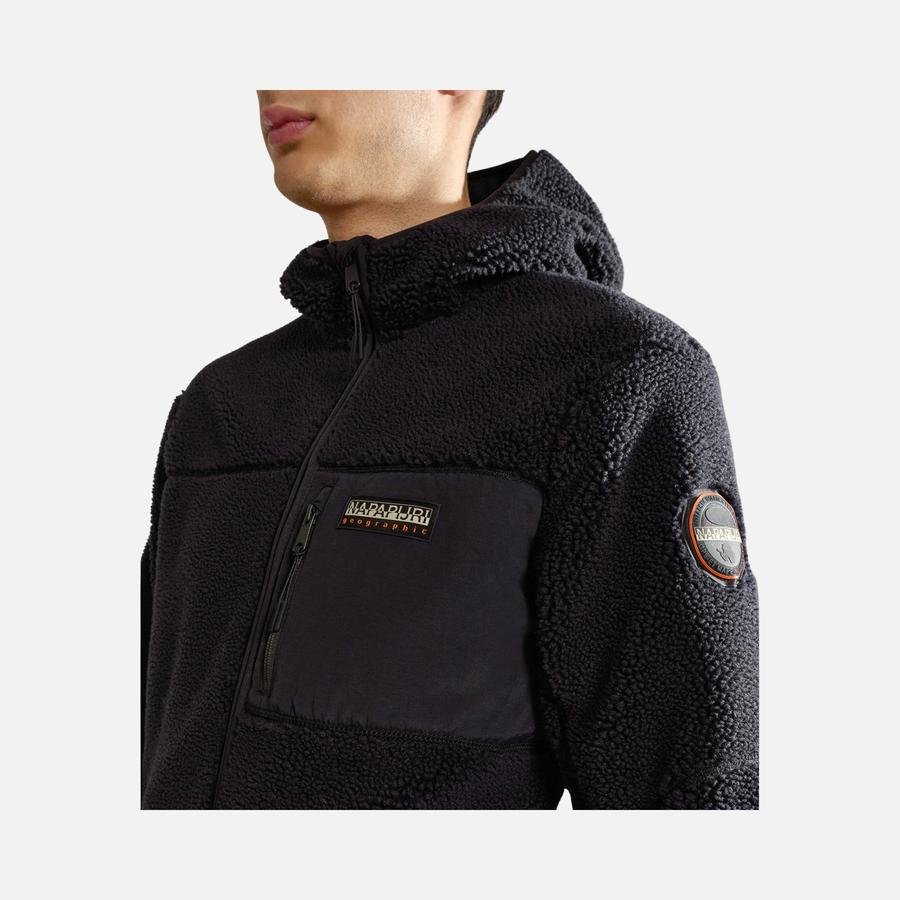  Napapijri Sportswear Yupik Fleece & Woven Block Full-Zip Hoodie Erkek Ceket