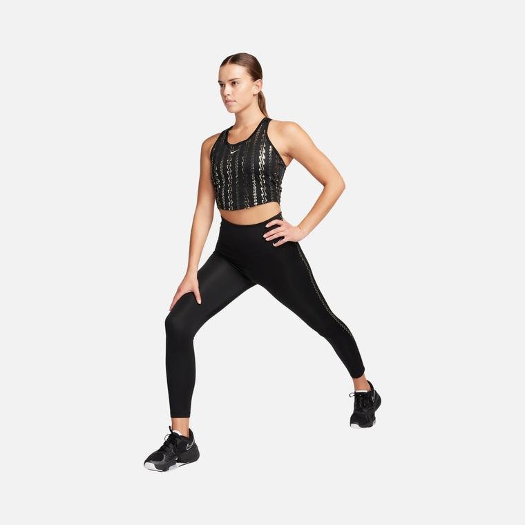 Nike Dri-Fit One Cropped ''Metallic Printed'' Training Kadın Atlet
