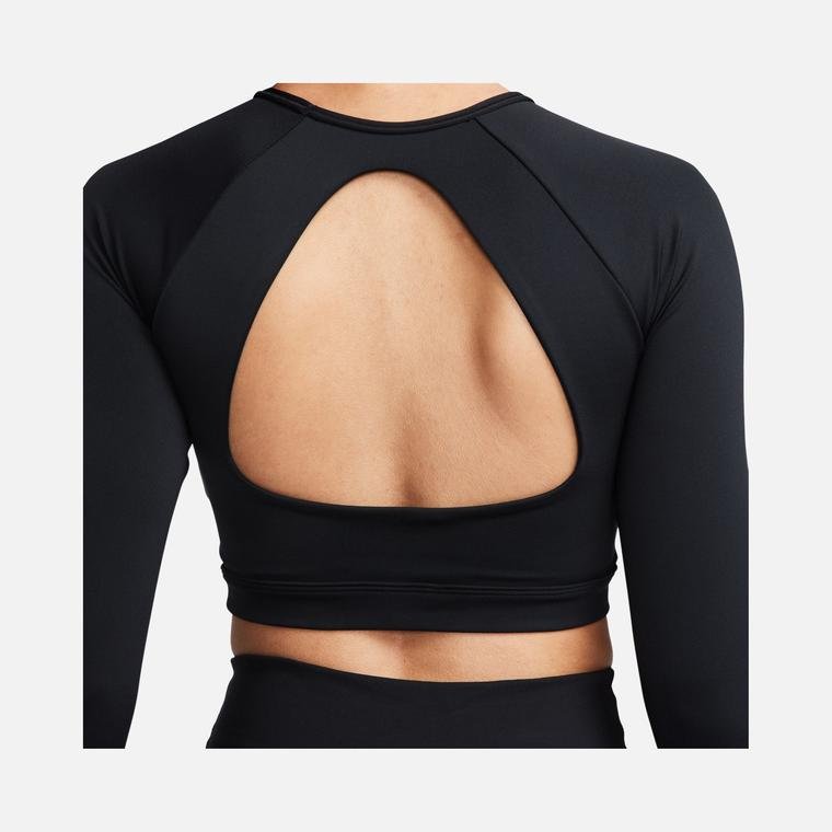Nike Dri-Fit Cropped Medium-Support Padded Long-Sleeve Training Kadın Bra
