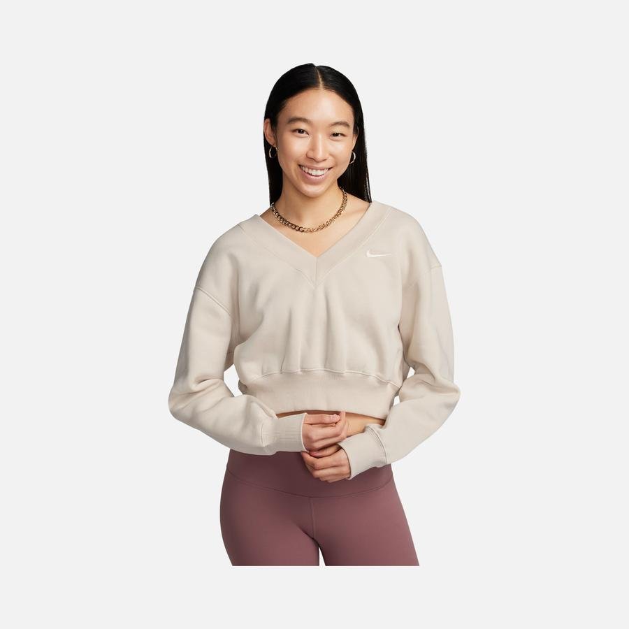  Nike Sportswear Phoenix Fleece Cropped V-Neck  Kadın Sweatshirt