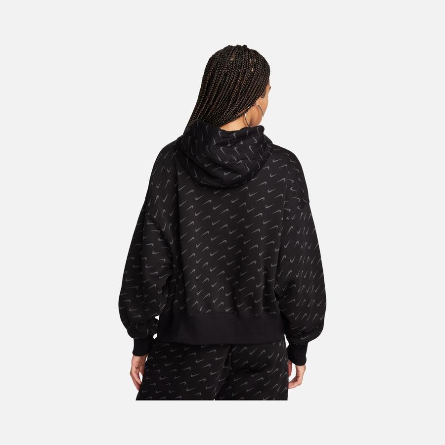  Nike Sportswear Phoenix Fleece Over-Oversized All-Over Print Pullover Hoodie Kadın Sweatshirt