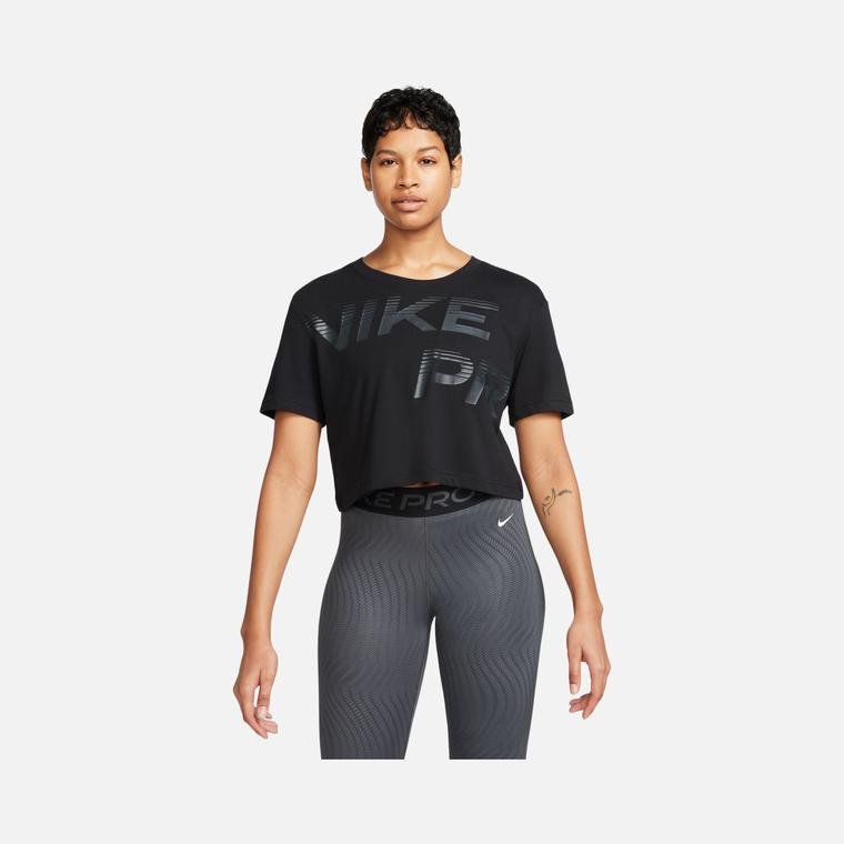 Женская футболка Nike Pro Dri-Fit Graphics Cropped Training Short-Sleeve для тренировок