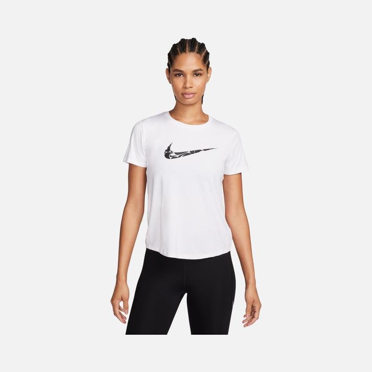 Nike One Dri-Fit Printed Swoosh Logo Running Short-Sleeve Kadın Tişört