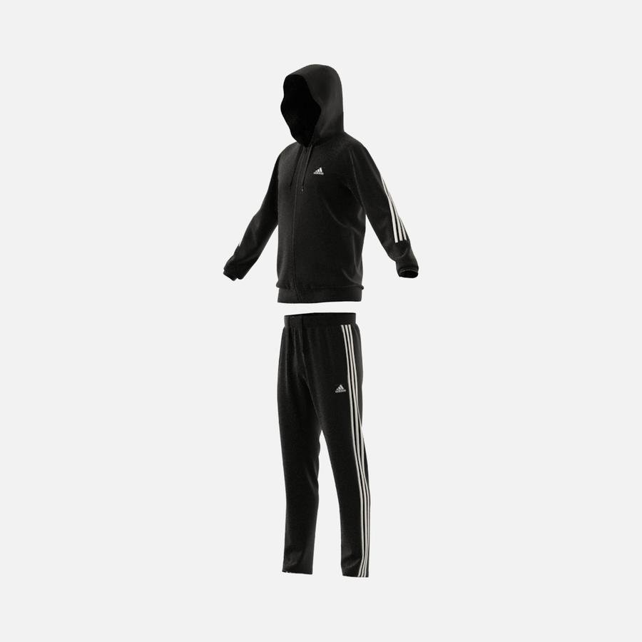  adidas Sportswear Logo Tricot 3-Stripes Full-Zip Hoodie Erkek Eşofman Takımı