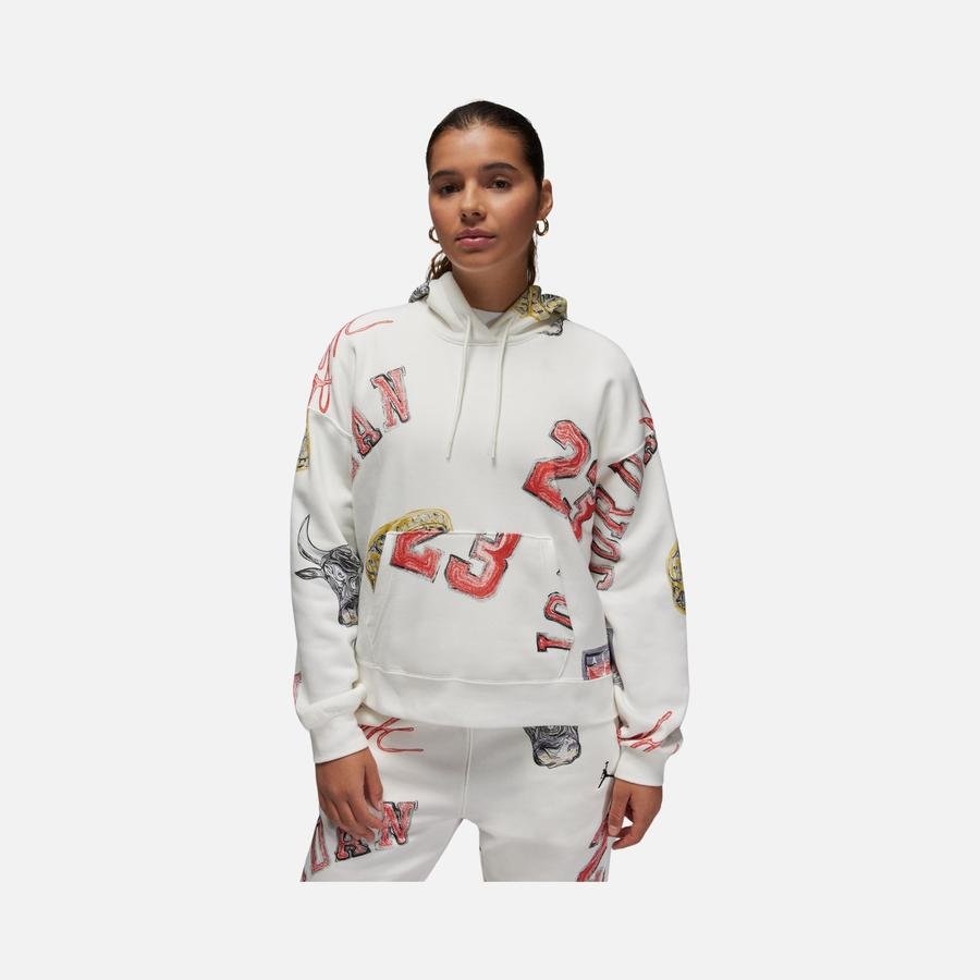  Nike Jordan Brooklyn All-Over Print Fleece Hoodie Kadın Sweatshirt
