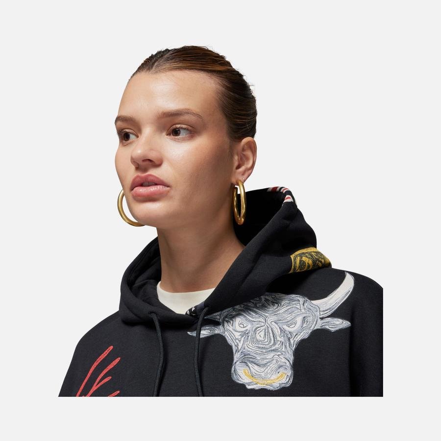  Nike Jordan Brooklyn All-Over Print Fleece Hoodie Kadın Sweatshirt