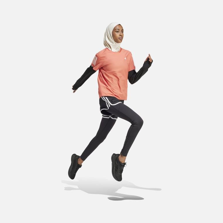 adidas Run Own The 3-Stripes Running Short-Sleeve Kadın Tişört