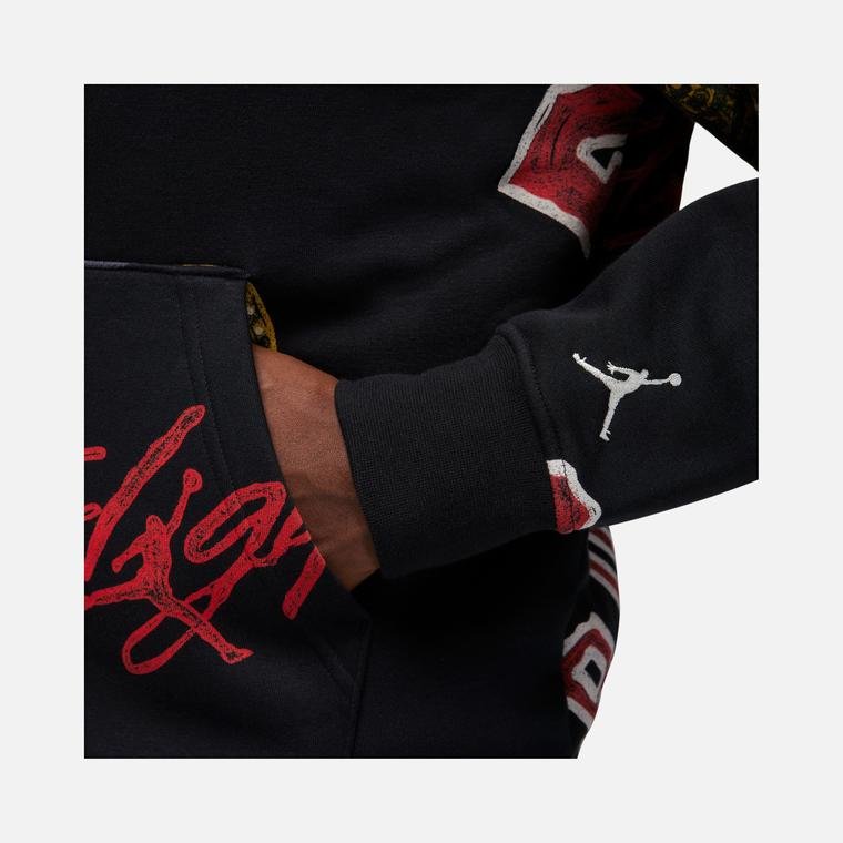 Nike Jordan Essentials Fleece All-Over Printed Pullover Hoodie Erkek Sweatshirt