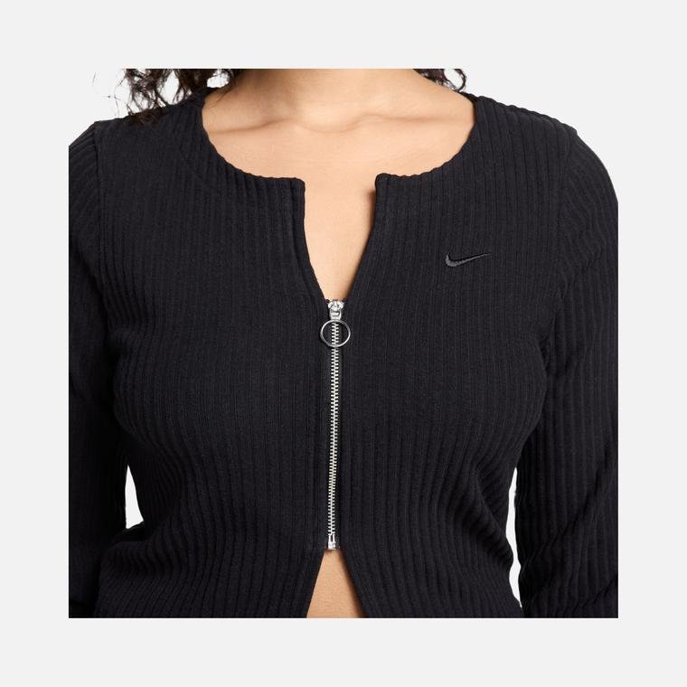 Nike Sportswear Collections Chill Knit Slim Ribbed Cardigan Full-Zip Kadın Ceket
