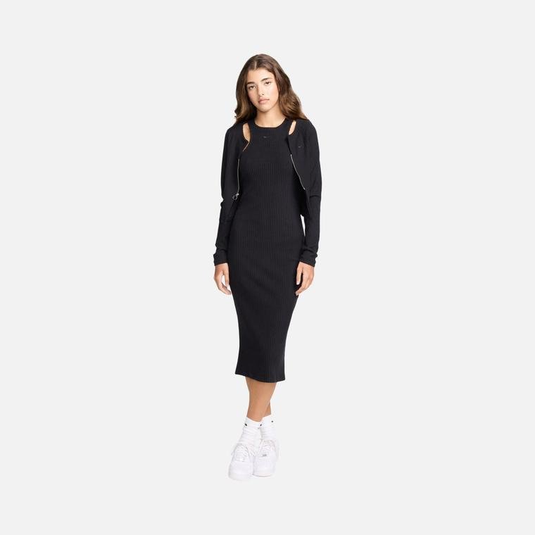 Nike Sportswear Slim Ribbed Midi Racerback Design Sleeveless Kadın Elbise