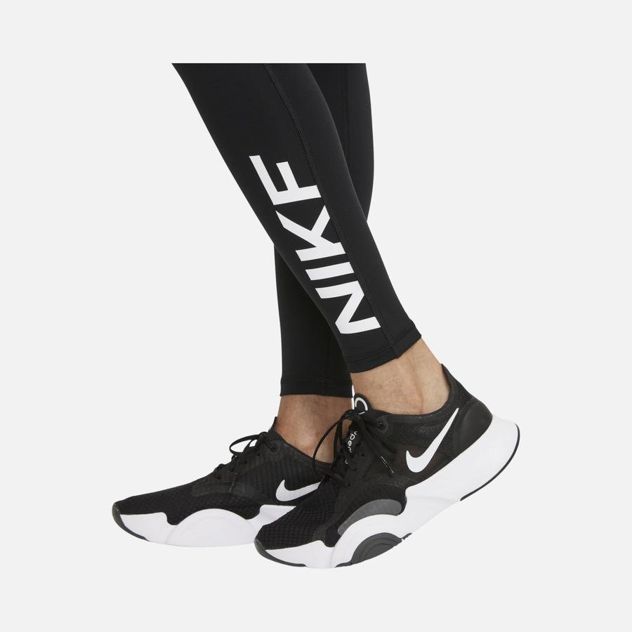  Nike Pro Dri-Fit Mid-Rise Graphic Training Kadın Tayt